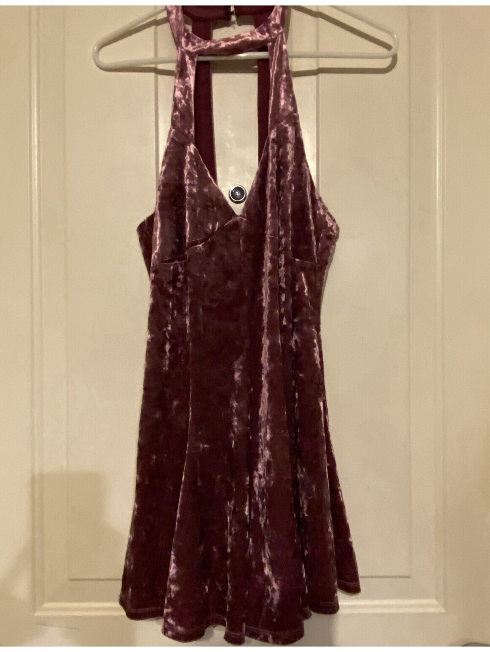 Silence+Noise Soft Pink Crushed Velvet Short Romper Size M
